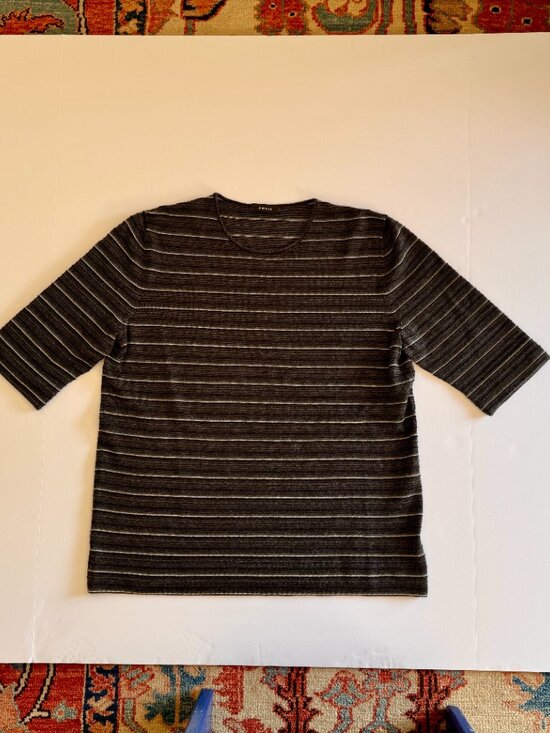 Akris Tops - Akris Black White Silk Cashmere Knit Crewneck Top Size 6